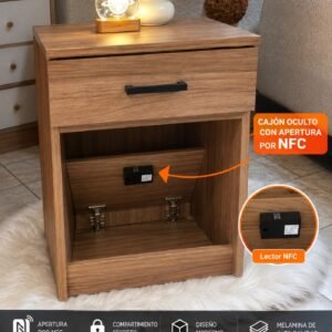 Compartimiento Oculto con Lector NFC Mesa de Noche Secret