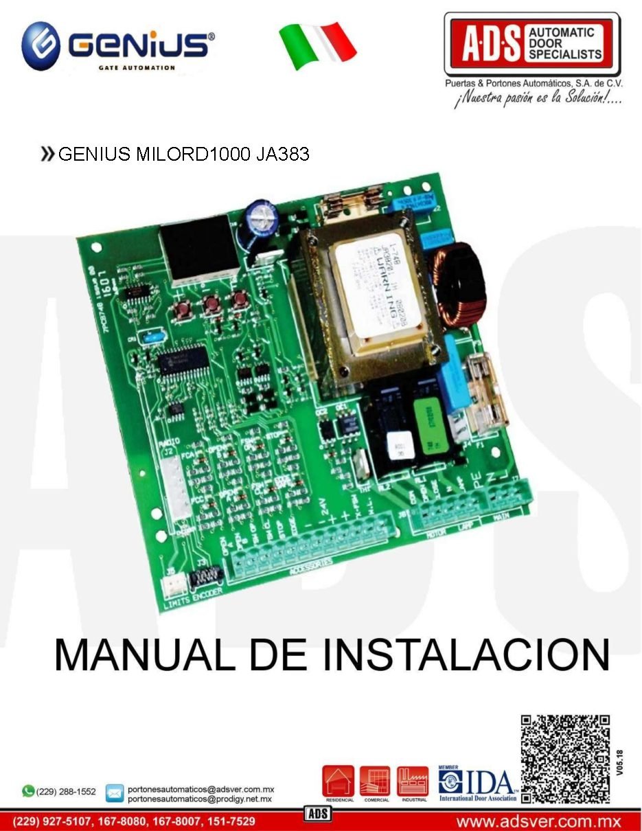 Portada de manual Genius Milord 1000 / JA383